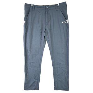 Mens Oakley Gray Pants Trousers Slim Fit Stretch Blend Polyester Blend 33X34